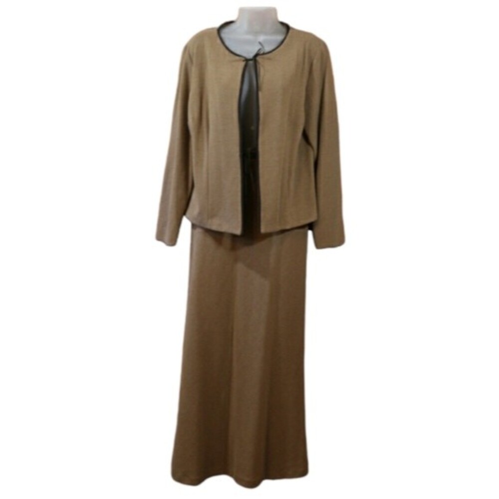 Margaret M Vintage Maxi Skirt Suit Set Canada 12 Leather Ties Downton Abby Flair
